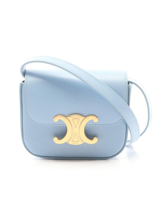 Celine Handbags - ★SOLD★ Celine Shoulder Bag Mini Claude Triomphe Light Blue Leather